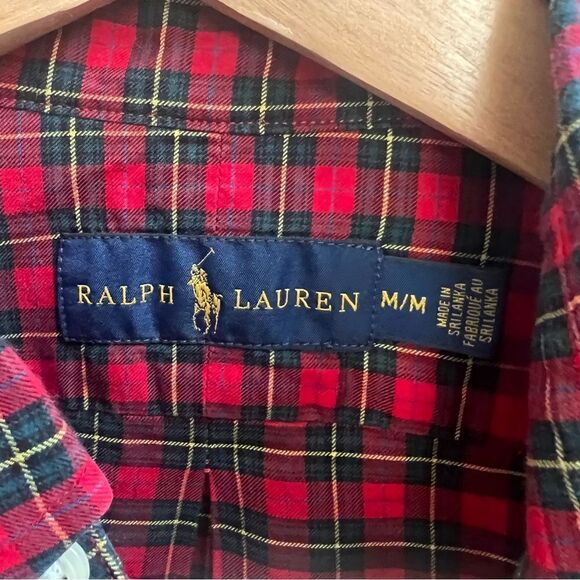 Ralph Lauren classic fit red plaid button down Sz M - Picture 6 of 6